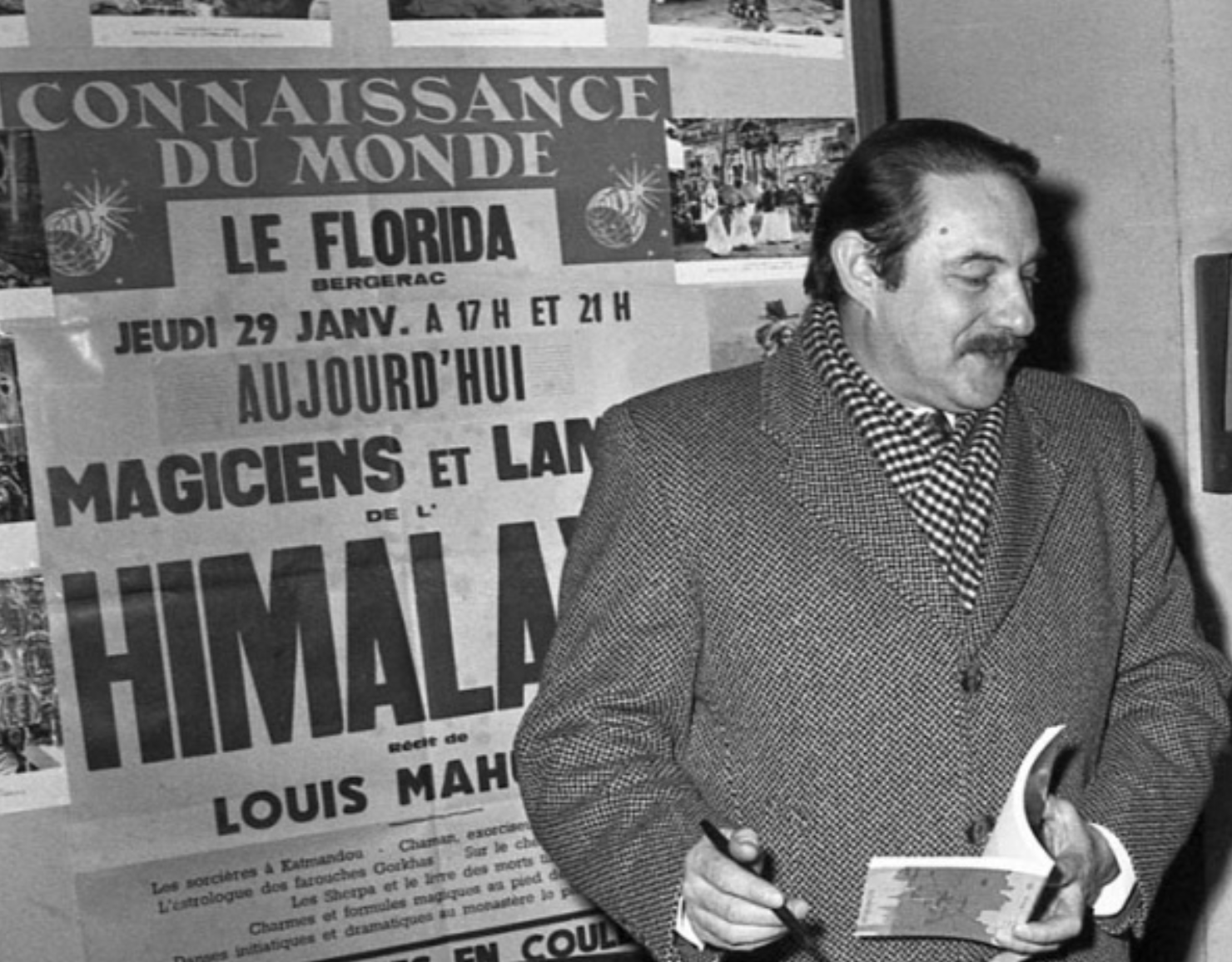 CONNAISSANCE DU MONDE SUR L'HIMALAYA PAR LOUIS MAHUZIER AU FLORIDA BERGERAC 29 JANVIER 1976
